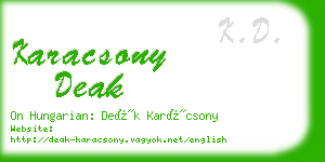 karacsony deak business card